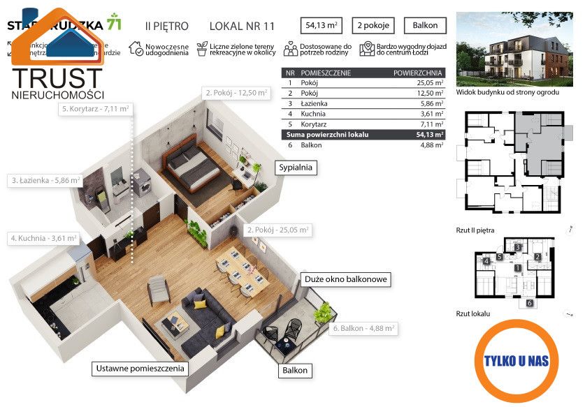 Mieszkanie 2-pokojowe Łódź Ruda Pabianicka, ul. Starorudzka. Zdjęcie 5