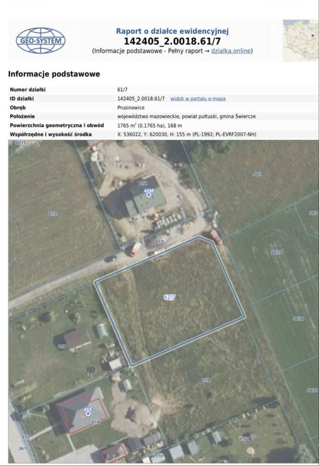 Działka budowlana Prusinowice. Zdjęcie 3