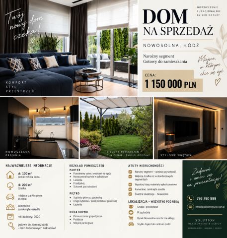 dom szeregowy, 3 pokoje Łódź Nowosolna, ul. Pomorska. Zdjęcie 1