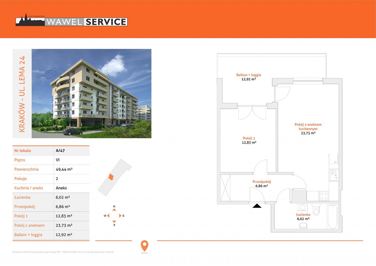 Mieszkanie 2-pokojowe Kraków, ul. Stanisława Lema. Zdjęcie 4