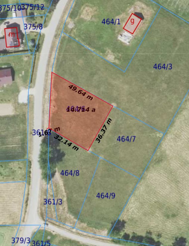 Działka budowlana Podniebyle. Zdjęcie 2