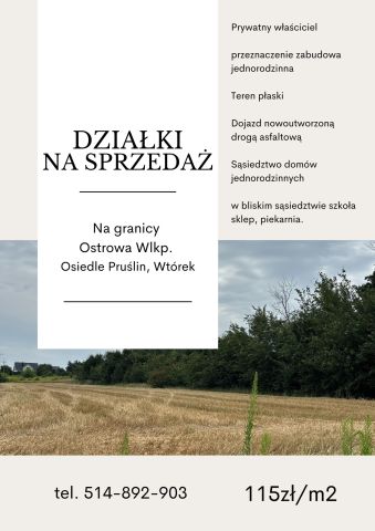 Działka budowlana Wtórek, ul. Łąkowa. Zdjęcie 1