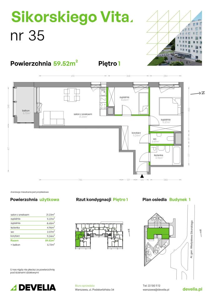 Mieszkanie 3-pokojowe Warszawa Mokotów, al. gen. Władysława Sikorskiego. Zdjęcie 9