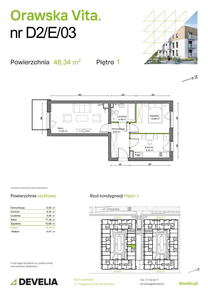 Mieszkanie 2-pokojowe Wrocław Ołtaszyn, ul. Orawska. Zdjęcie 8
