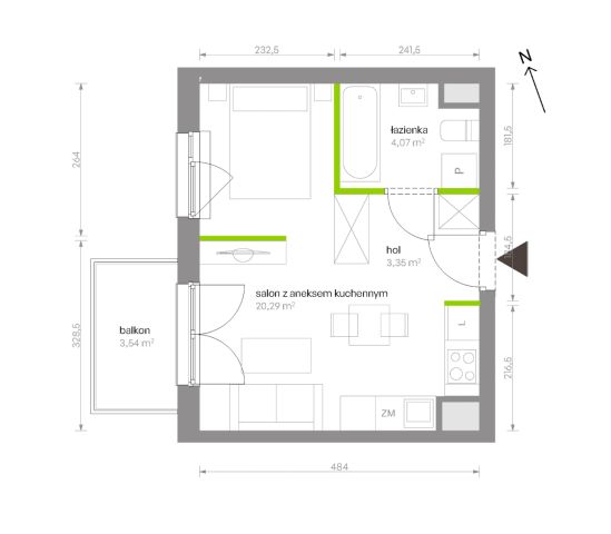 Mieszkanie 1-pokojowe Warszawa Chrzanów, ul. Szeligowska. Zdjęcie 8