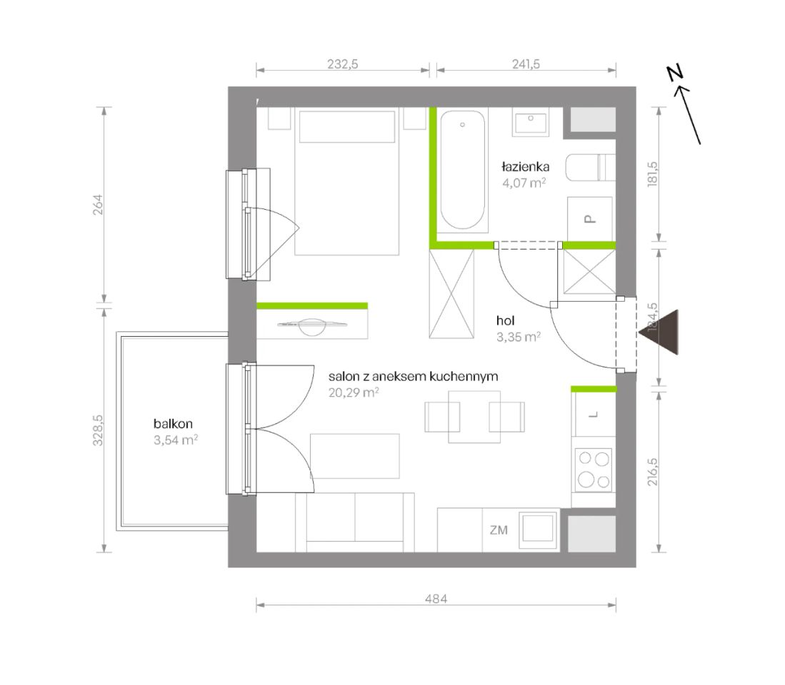 Mieszkanie 1-pokojowe Warszawa Chrzanów, ul. Szeligowska. Zdjęcie 8