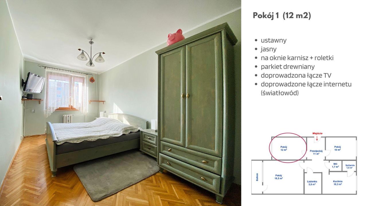 Mieszkanie 3-pokojowe Toruń Jakubskie Przedmieście, ul. Konopackich. Zdjęcie 3