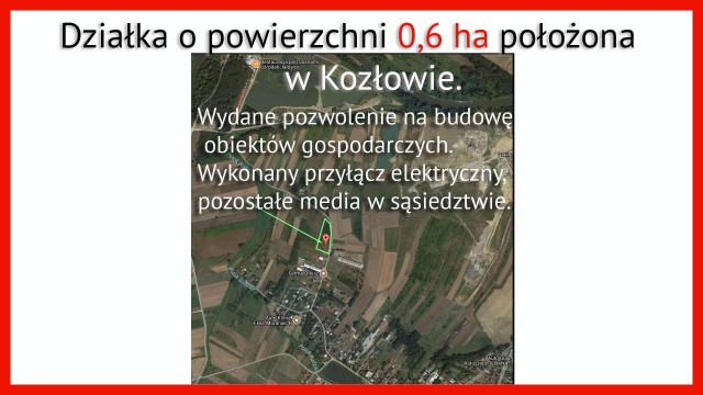 Działka rolno-budowlana Kozłów. Zdjęcie 1