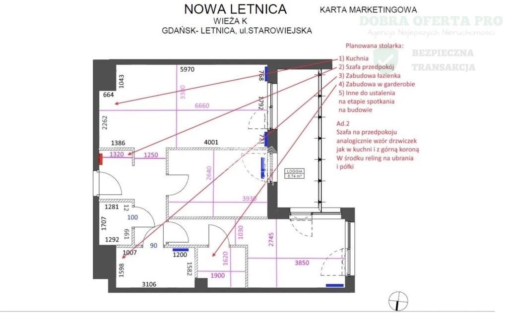 Mieszkanie 3-pokojowe Gdańsk Letnica, ul. Starowiejska. Zdjęcie 9