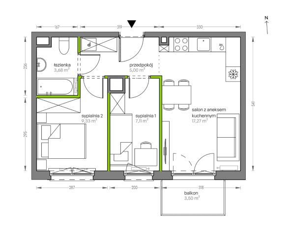 Mieszkanie 3-pokojowe Kraków Płaszów, ul. Myśliwska. Zdjęcie 25