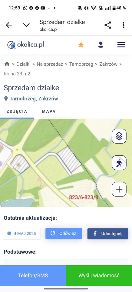 Działka inwestycyjna Tarnobrzeg Zakrzów, Obwodnica. Zdjęcie 1