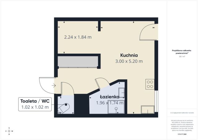Mieszkanie 1-pokojowe Gdynia Chylonia, ul. Ludwika Zamenhofa. Zdjęcie 9