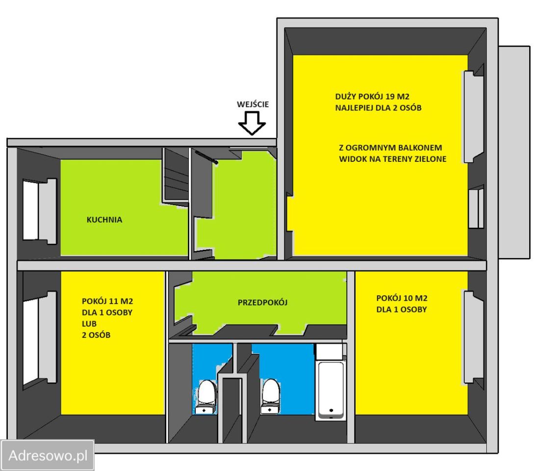 Mieszkanie 3-pokojowe Wrocław Fabryczna, ul. Szybowcowa. Zdjęcie 13