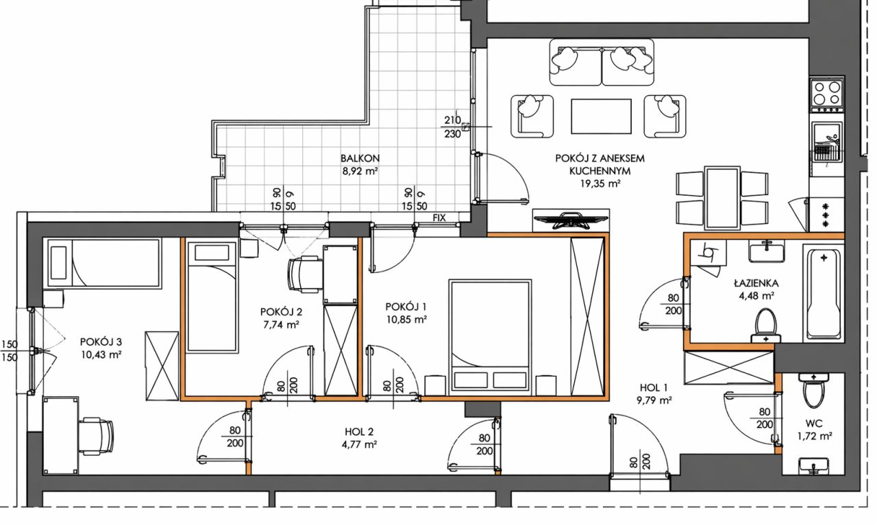 Mieszkanie 4-pokojowe Warszawa Wawer, ul. Wał Miedzeszyński. Zdjęcie 15