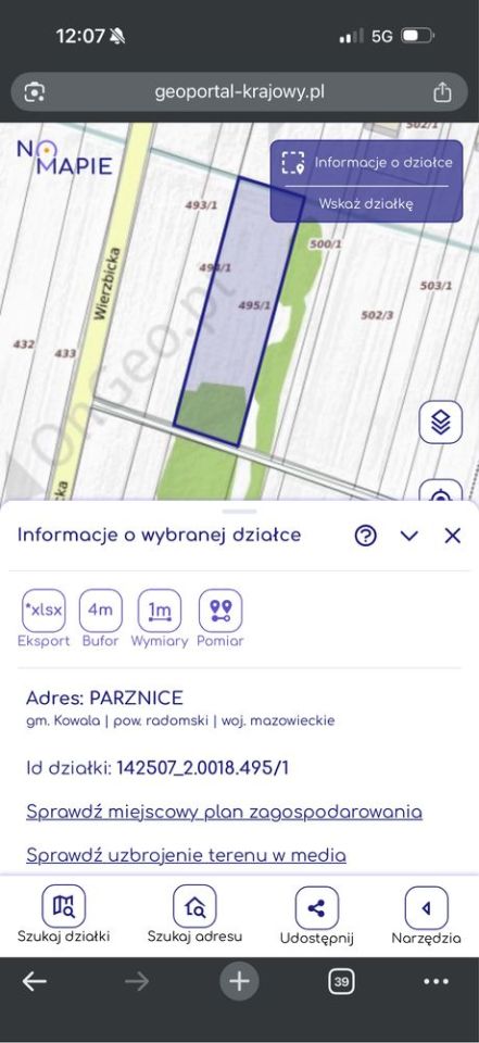 Działka inwestycyjna Parznice, ul. Ogrodowa. Zdjęcie 1