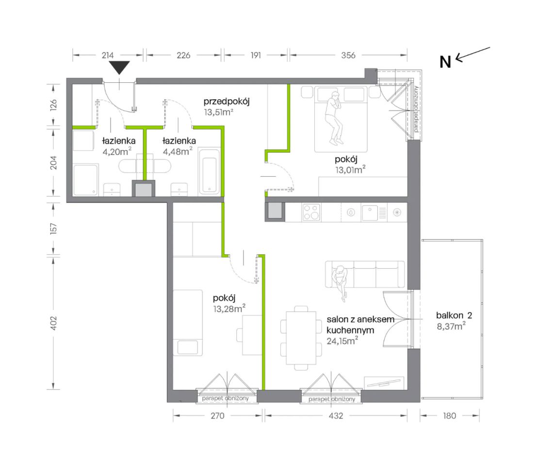 Mieszkanie 3-pokojowe Kraków Krowodrza, ul. Żabiniec. Zdjęcie 7