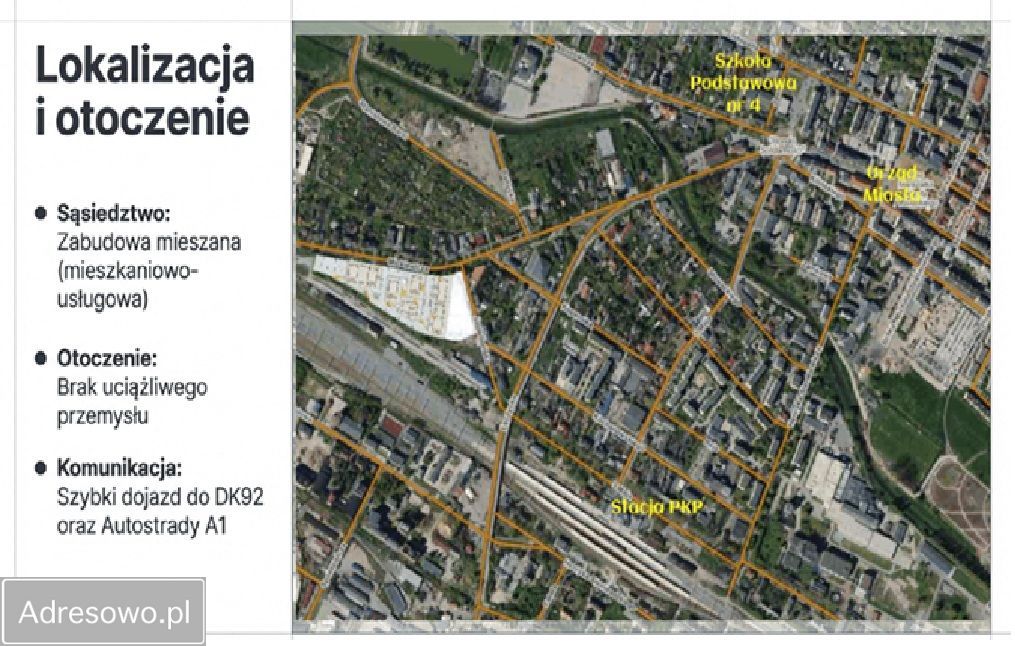 Działka inwestycyjna Kutno Centrum, ul. Mickiewicza. Zdjęcie 1