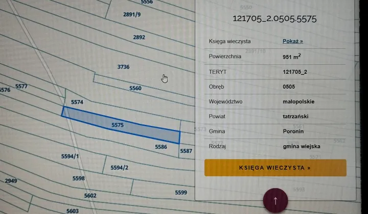 Działka rolna Poronin