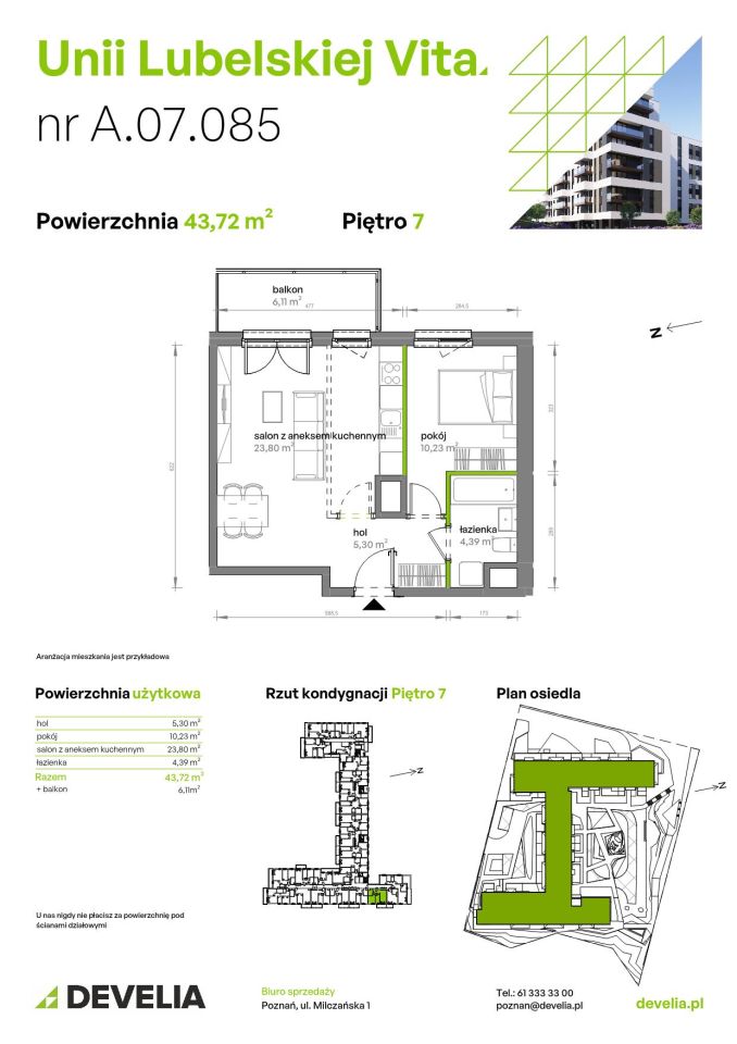 Mieszkanie 2-pokojowe Poznań Starołęka, ul. Unii Lubelskiej. Zdjęcie 7