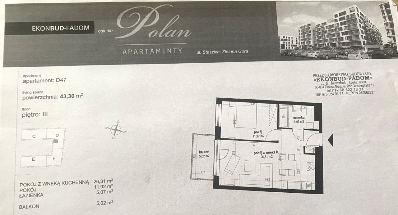 Mieszkanie 2-pokojowe Zielona Góra Centrum, ul. Stanisława Staszica. Zdjęcie 20