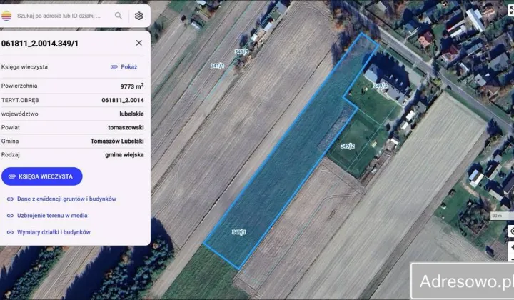 Działka rolna Pasieki