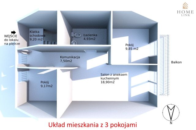 Mieszkanie 3-pokojowe Olsztyn Osiedle Generałów, ul. Majora Jana Piwnika. Zdjęcie 9