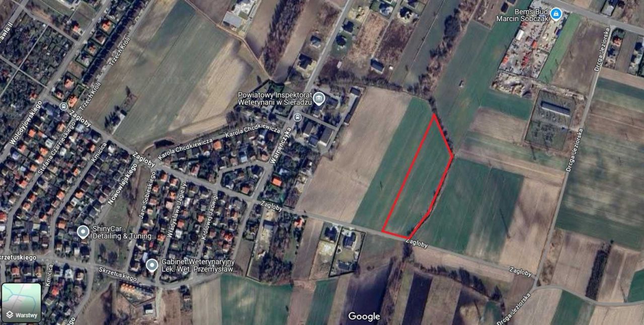 Działka budowlana Sieradz, ul. Onufrego Zagłoby