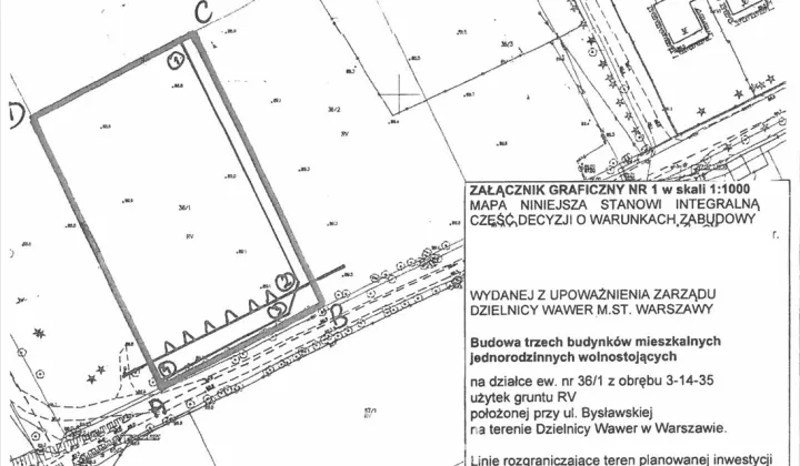 Działka budowlana Warszawa Wawer, ul. Bysławska