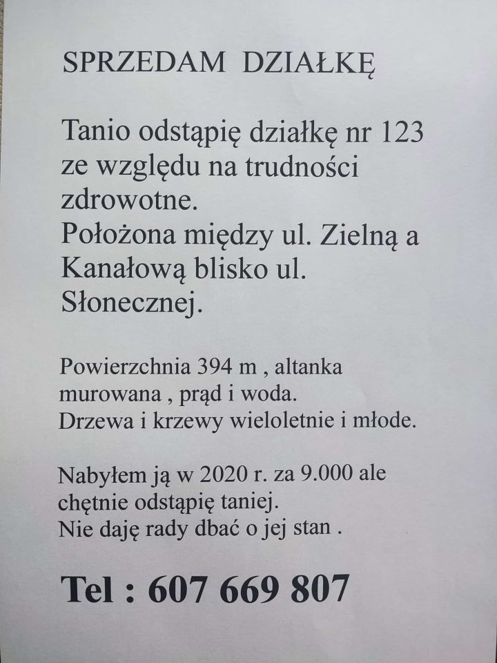 Działka rod Choszczno, ul. Kanałowa. Zdjęcie 1
