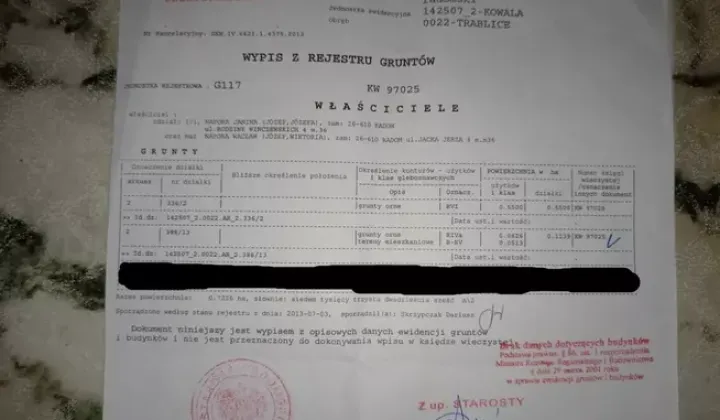 Działka rolna Trablice