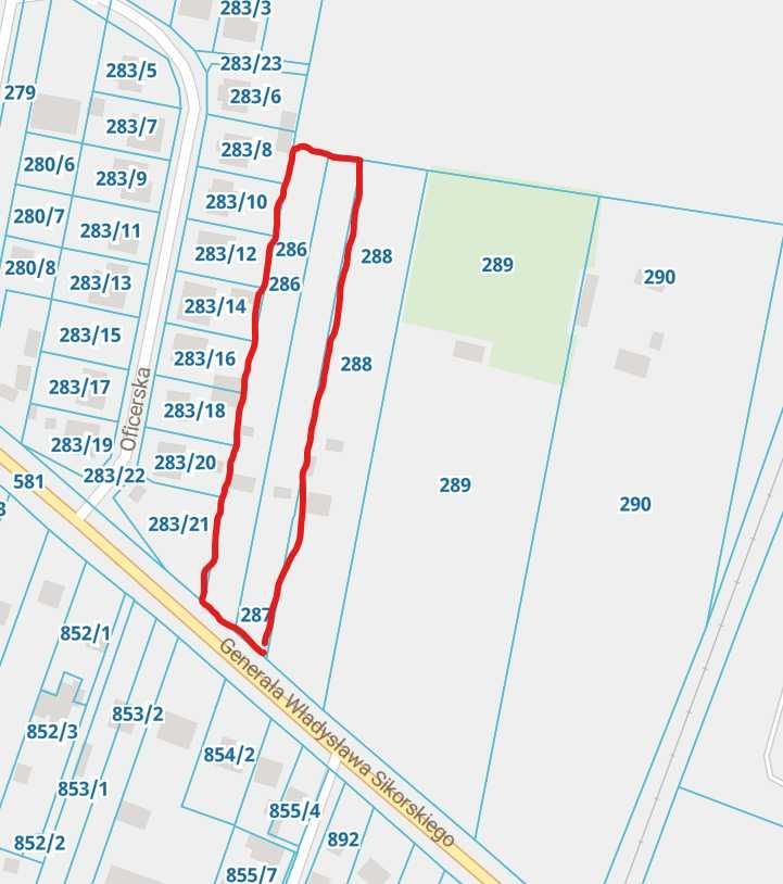 Działka budowlana Ostrów Mazowiecka, ul. gen. Władysława Sikorskiego