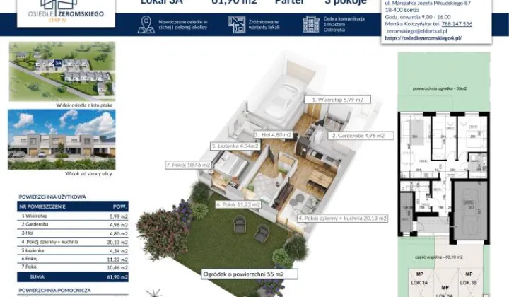 dom szeregowy, 3 pokoje Ostrołęka, ul. Stefana Żeromskiego