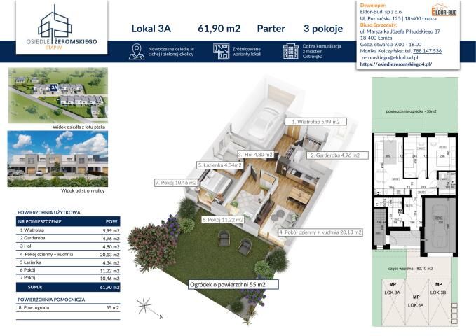 dom szeregowy, 3 pokoje Ostrołęka, ul. Stefana Żeromskiego. Zdjęcie 1