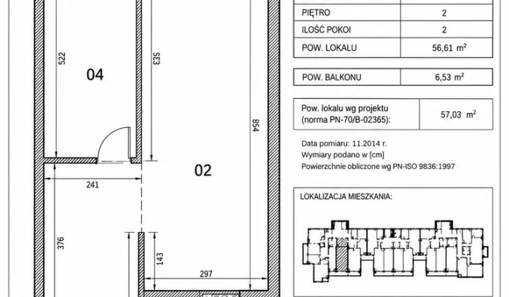 Mieszkanie 2-pokojowe Warszawa Białołęka, ul. Ostródzka