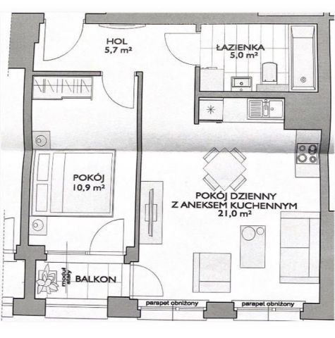 Mieszkanie 2-pokojowe Gdańsk Wrzeszcz, ul. Bolesława Leśmiana. Zdjęcie 7
