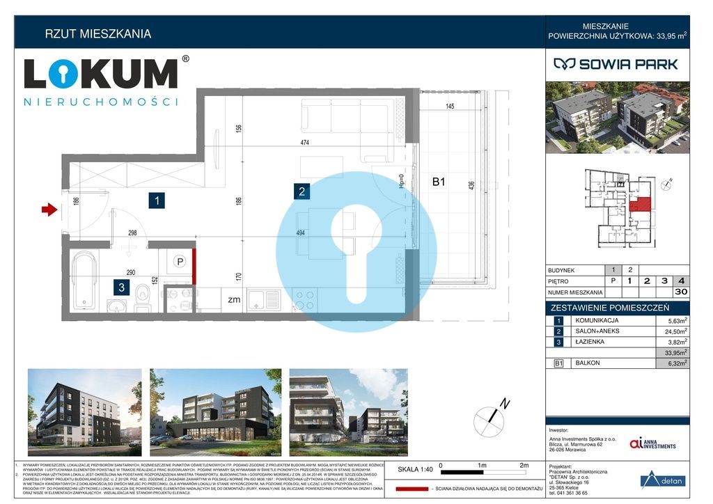 Mieszkanie 1-pokojowe Kielce Herby, pl. Konstytucji 3 Maja. Zdjęcie 15