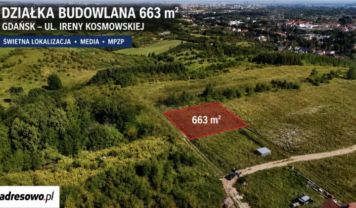 Działka budowlana Gdańsk Orunia, ul. Ireny Kosmowskiej