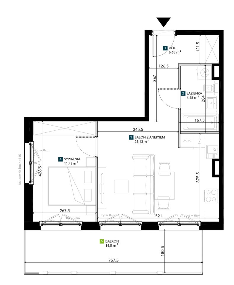 Mieszkanie 2-pokojowe Wrocław Krzyki, ul. Świeradowska. Zdjęcie 5