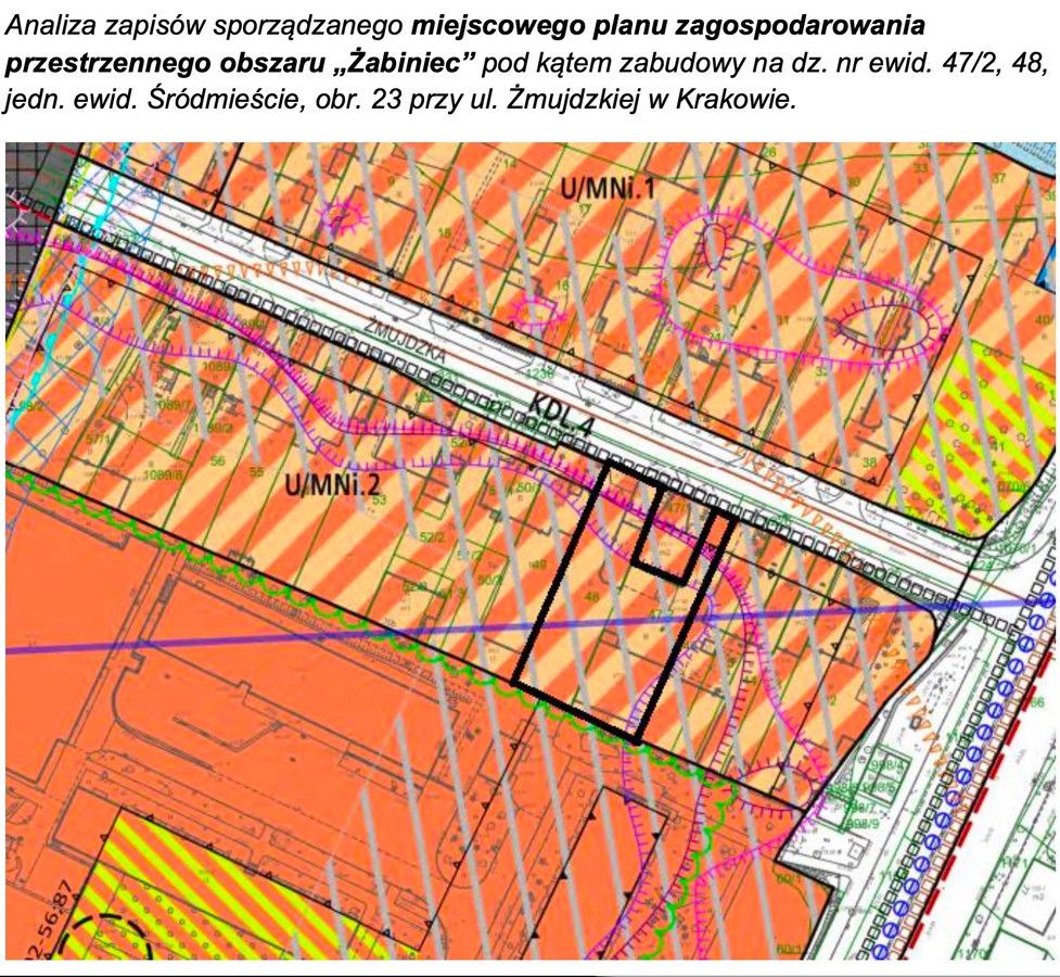 Działka inwestycyjna Kraków Krowodrza, ul. Żmujdzka. Zdjęcie 2