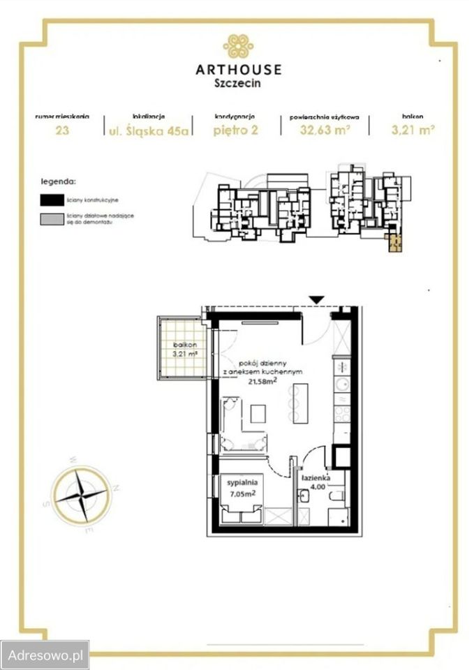 Mieszkanie 2-pokojowe Szczecin Śródmieście, ul. Śląska. Zdjęcie 8