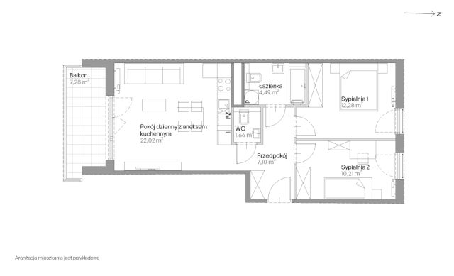 Mieszkanie 3-pokojowe Kraków Czyżyny, ul. Romana Ciesielskiego. Zdjęcie 14