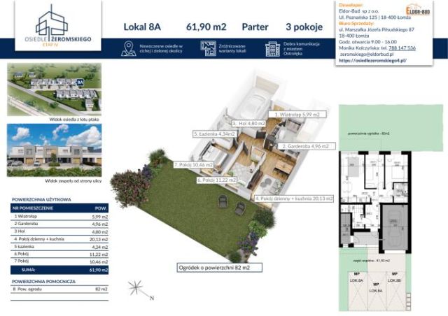 dom szeregowy, 3 pokoje Ostrołęka, ul. Stefana Żeromskiego. Zdjęcie 4