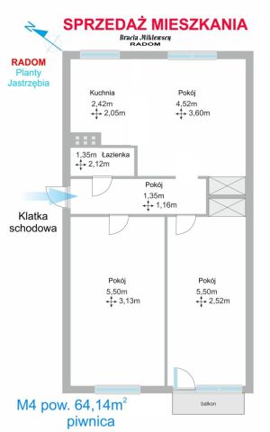 Mieszkanie 3-pokojowe Radom Planty, ul. Jastrzębia. Zdjęcie 13