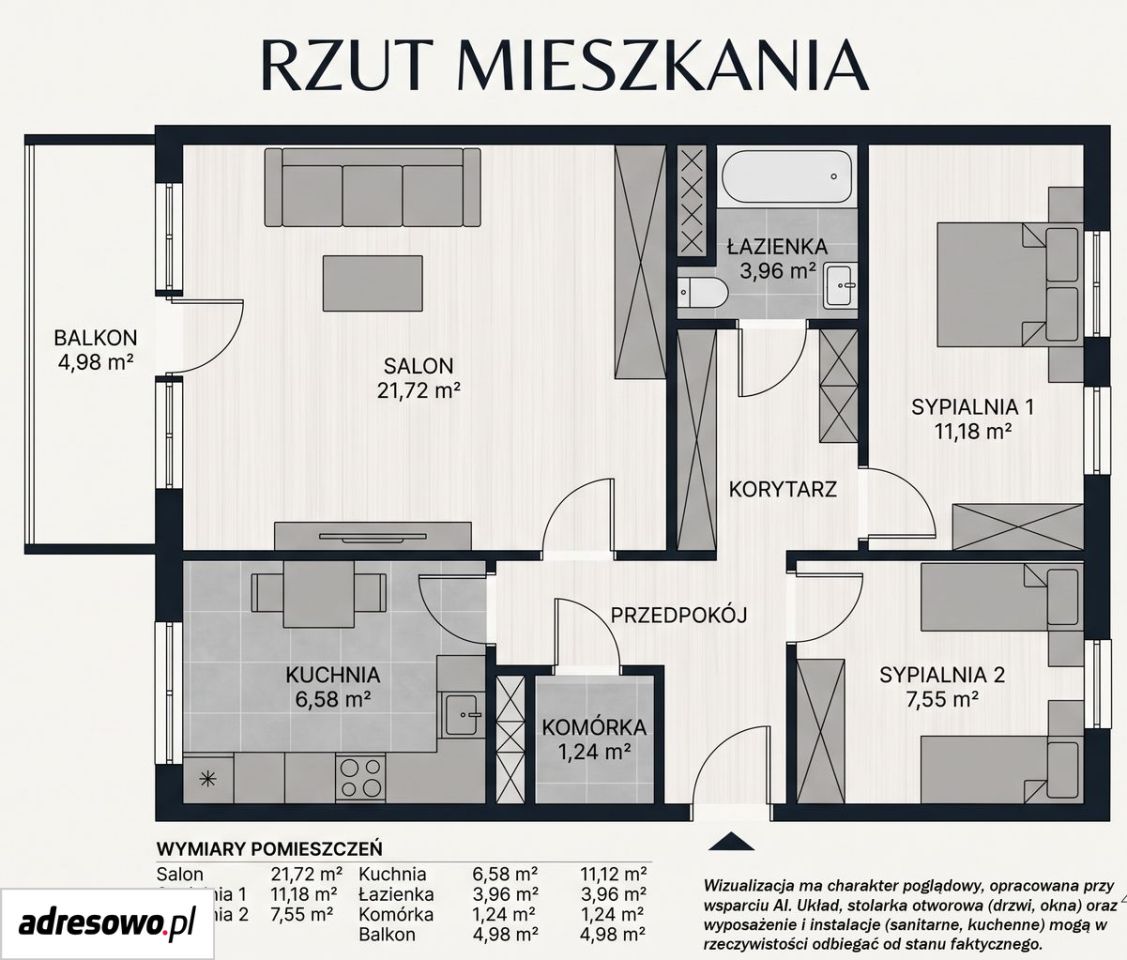 Mieszkanie 3-pokojowe Gliwice, ul. PCK. Zdjęcie 14