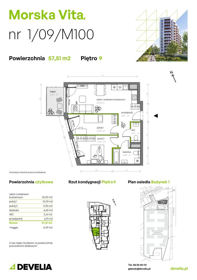 Mieszkanie 3-pokojowe Gdynia Leszczynki, ul. Działdowska. Zdjęcie 7