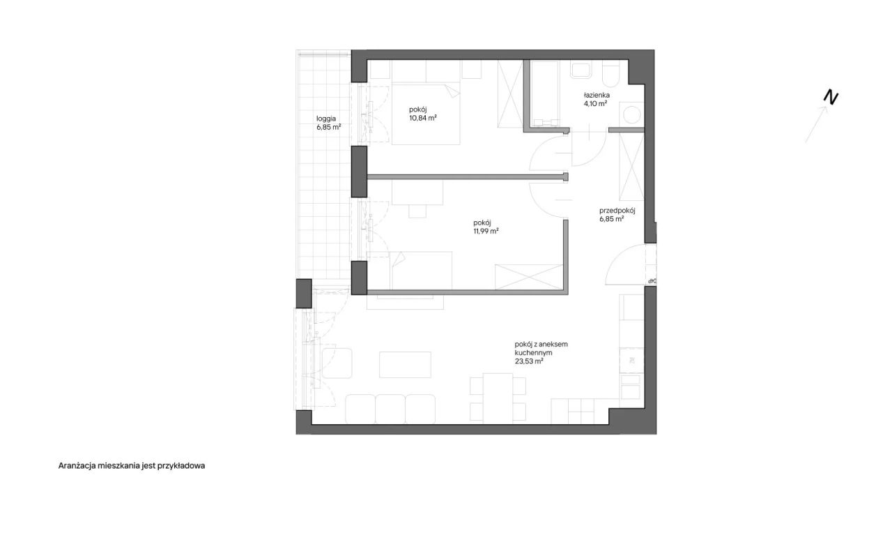 Mieszkanie 3-pokojowe Kraków Bieżanów, ul. Henryka i Karola Czeczów. Zdjęcie 7