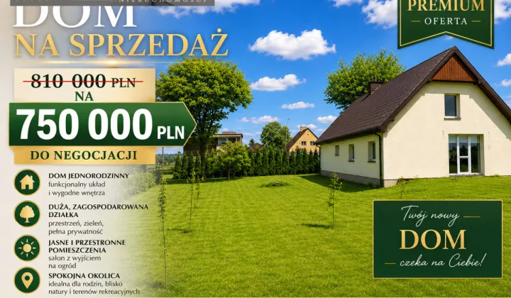 dom wolnostojący, 3 pokoje Kiełpiny