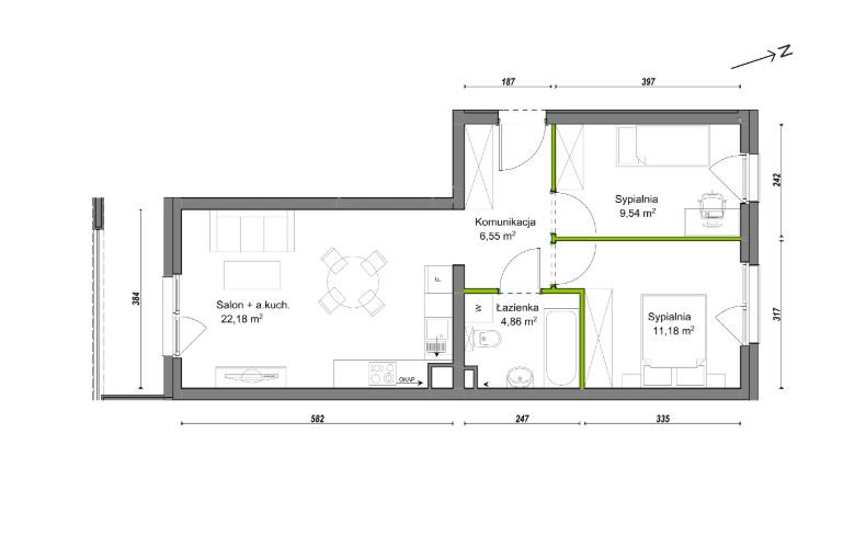 Mieszkanie 3-pokojowe Wrocław Ołtaszyn, ul. Orawska. Zdjęcie 8