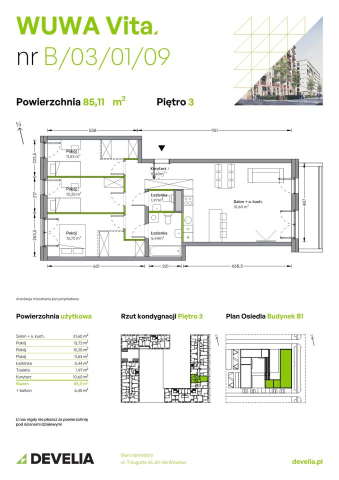 Mieszkanie 4-pokojowe Wrocław Żerniki, ul. Tadeusza Brzozy. Zdjęcie 6