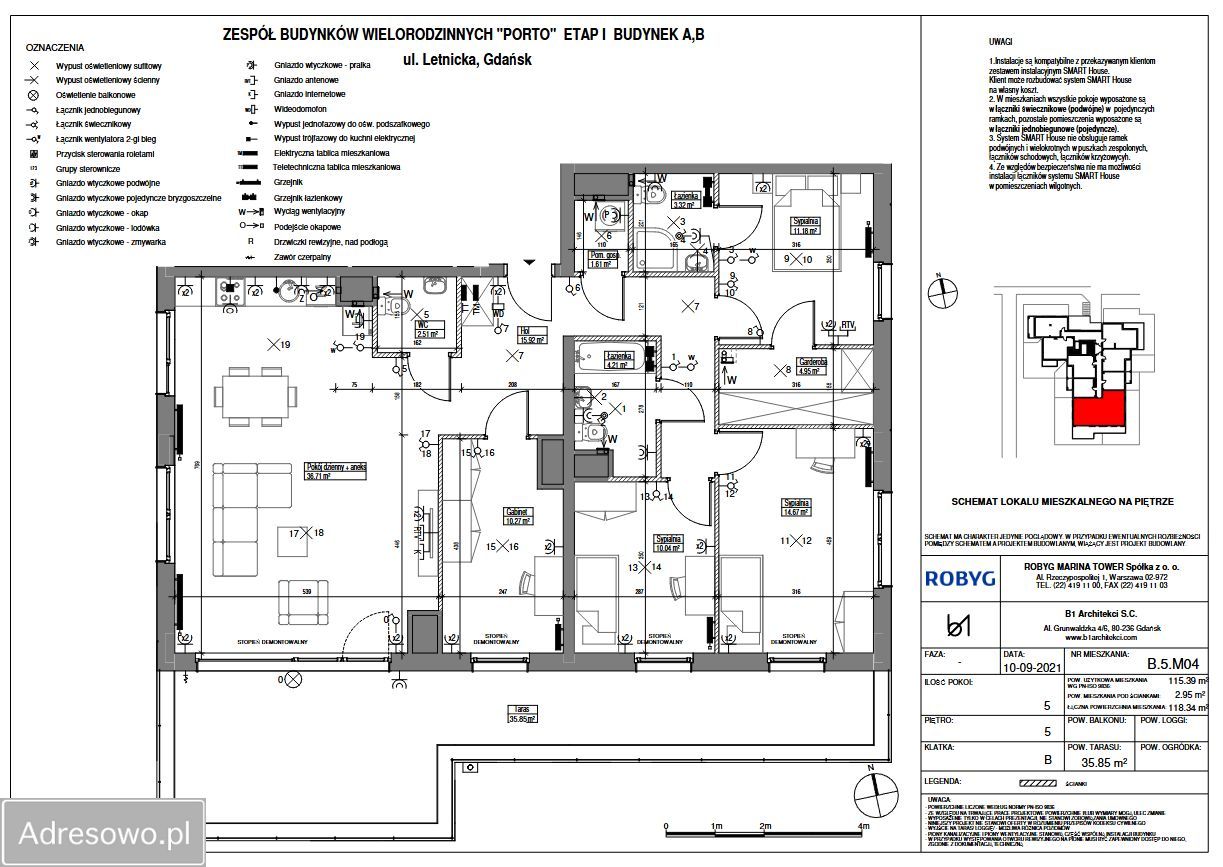 Mieszkanie 5-pokojowe Gdańsk Letnica, ul. Letnicka. Zdjęcie 5